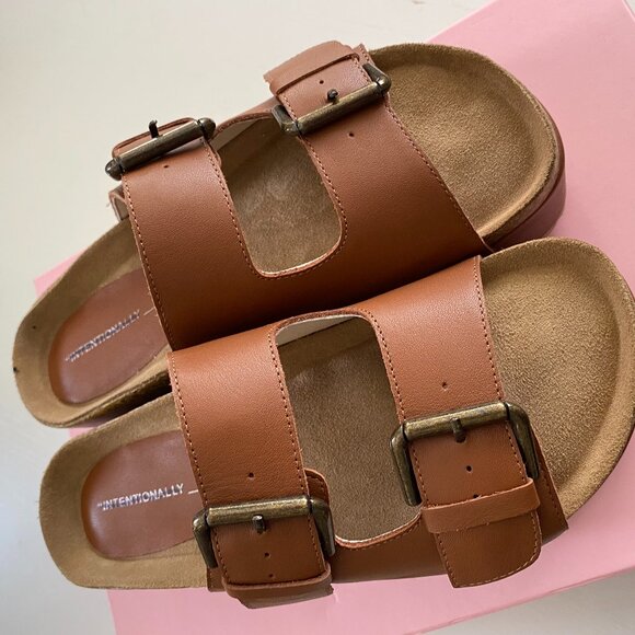 NIB Free People Cooper-2 Leather Platform Slip On Sandal Chestnut Brown EU 37 - Picture 6 of 8